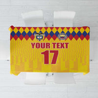 Custom Colombia Football Tablecloth Retro Yellow Style