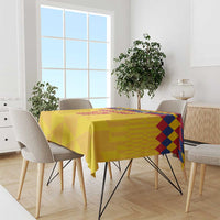 Custom Colombia Football Tablecloth Retro Yellow Style