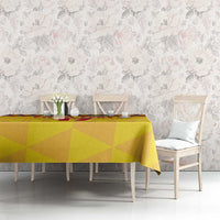 Custom Colombia Football Tablecloth Retro Yellow Style