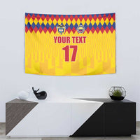 Custom Colombia Football Tapestry Retro Yellow Style