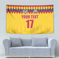 Custom Colombia Football Tapestry Retro Yellow Style