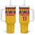 Custom Colombia Football Tumbler With Handle Retro Yellow Style