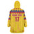 Custom Colombia Football Wearable Blanket Hoodie Retro Yellow Style
