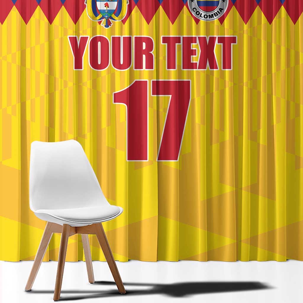 Custom Colombia Football Window Curtain Retro Yellow Style