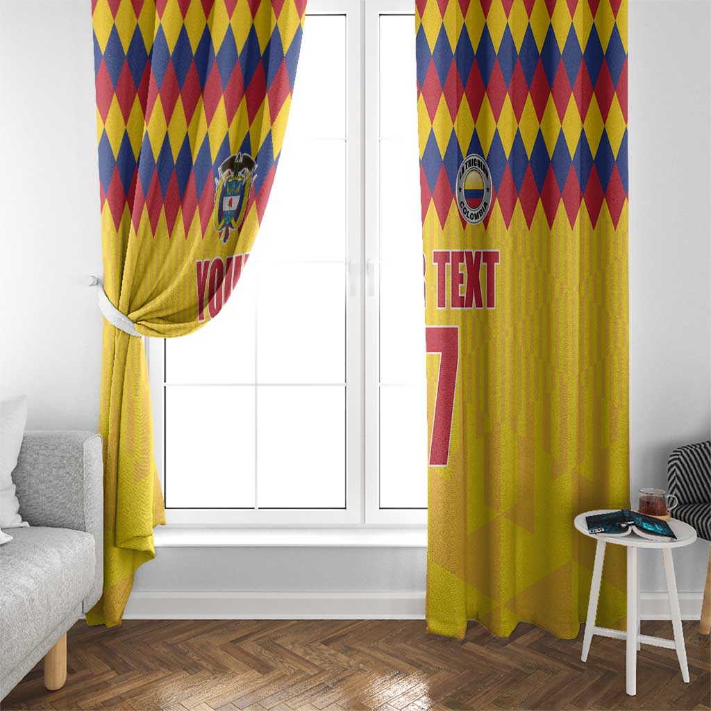 Custom Colombia Football Window Curtain Retro Yellow Style
