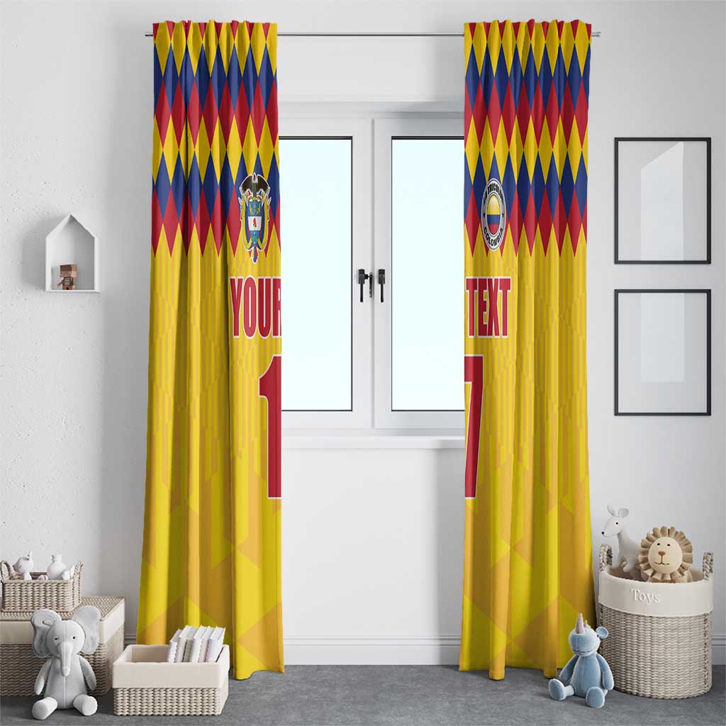 Custom Colombia Football Window Curtain Retro Yellow Style