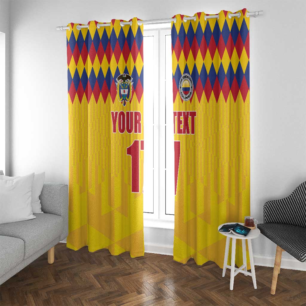 Custom Colombia Football Window Curtain Retro Yellow Style