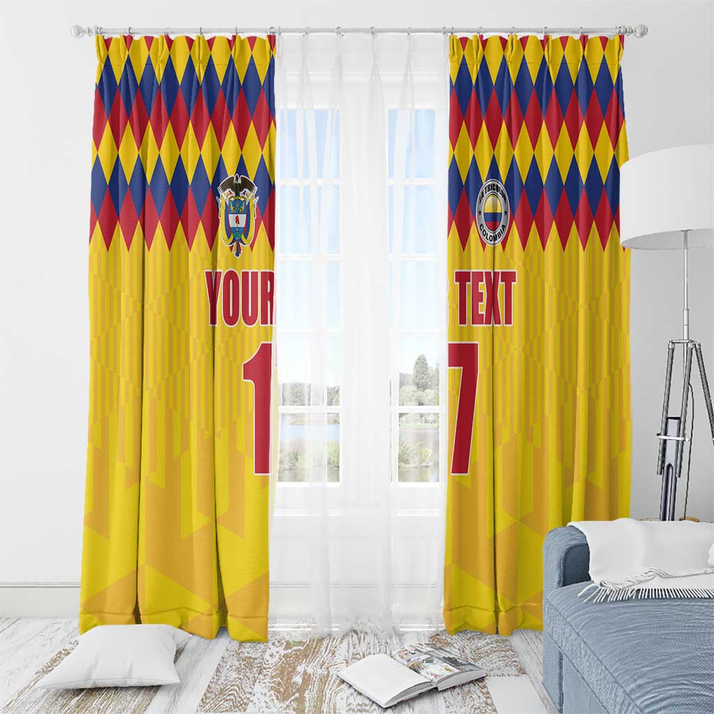 Custom Colombia Football Window Curtain Retro Yellow Style