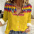 Custom Colombia Football Women Casual Shirt Retro Yellow Style