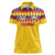 Custom Colombia Football Women Polo Shirt Retro Yellow Style