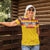 Custom Colombia Football Women Polo Shirt Retro Yellow Style