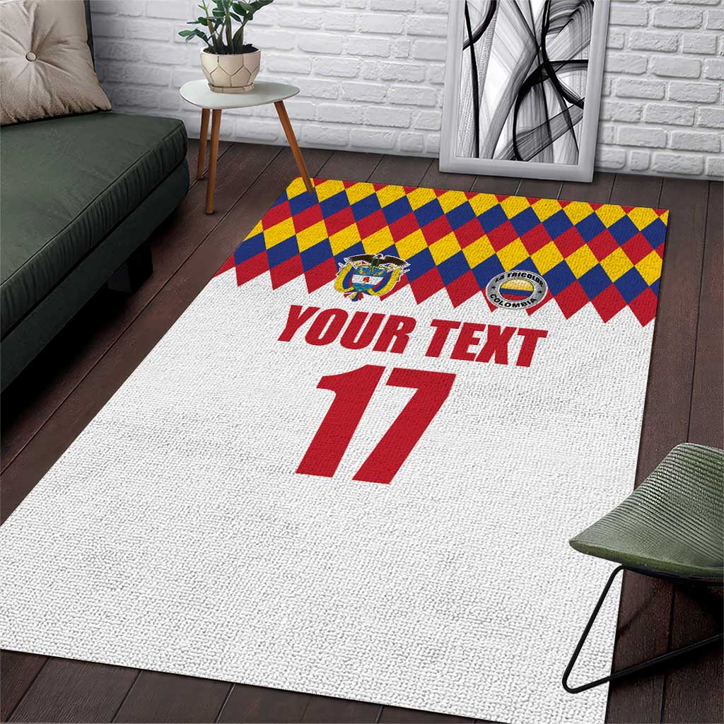Custom Colombia Football Area Rug Retro White Style