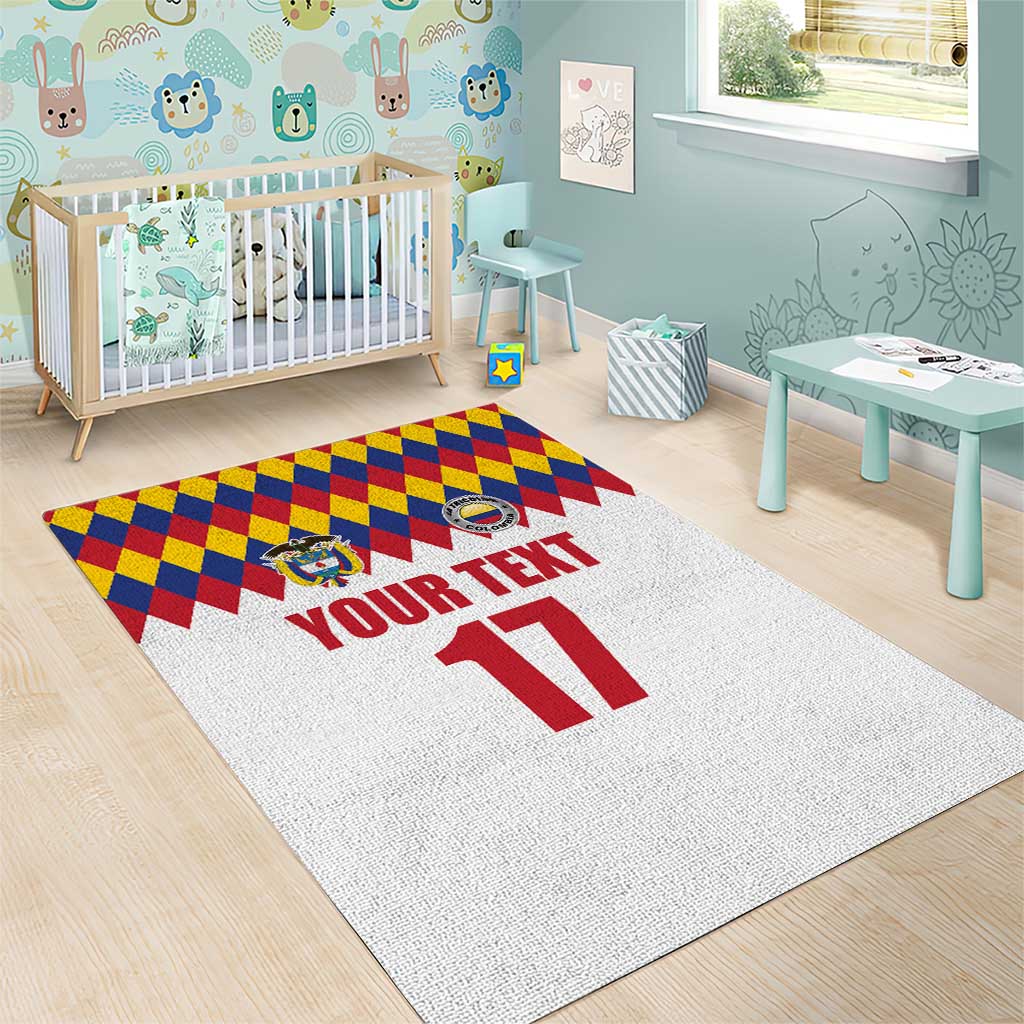 Custom Colombia Football Area Rug Retro White Style
