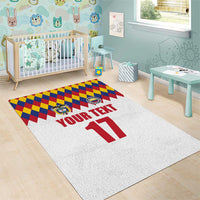 Custom Colombia Football Area Rug Retro White Style
