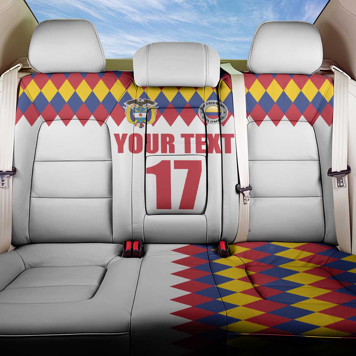 Custom Colombia Football Back Car Seat Cover Retro White Style