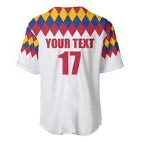Custom Colombia Football Baseball Jersey Retro White Style