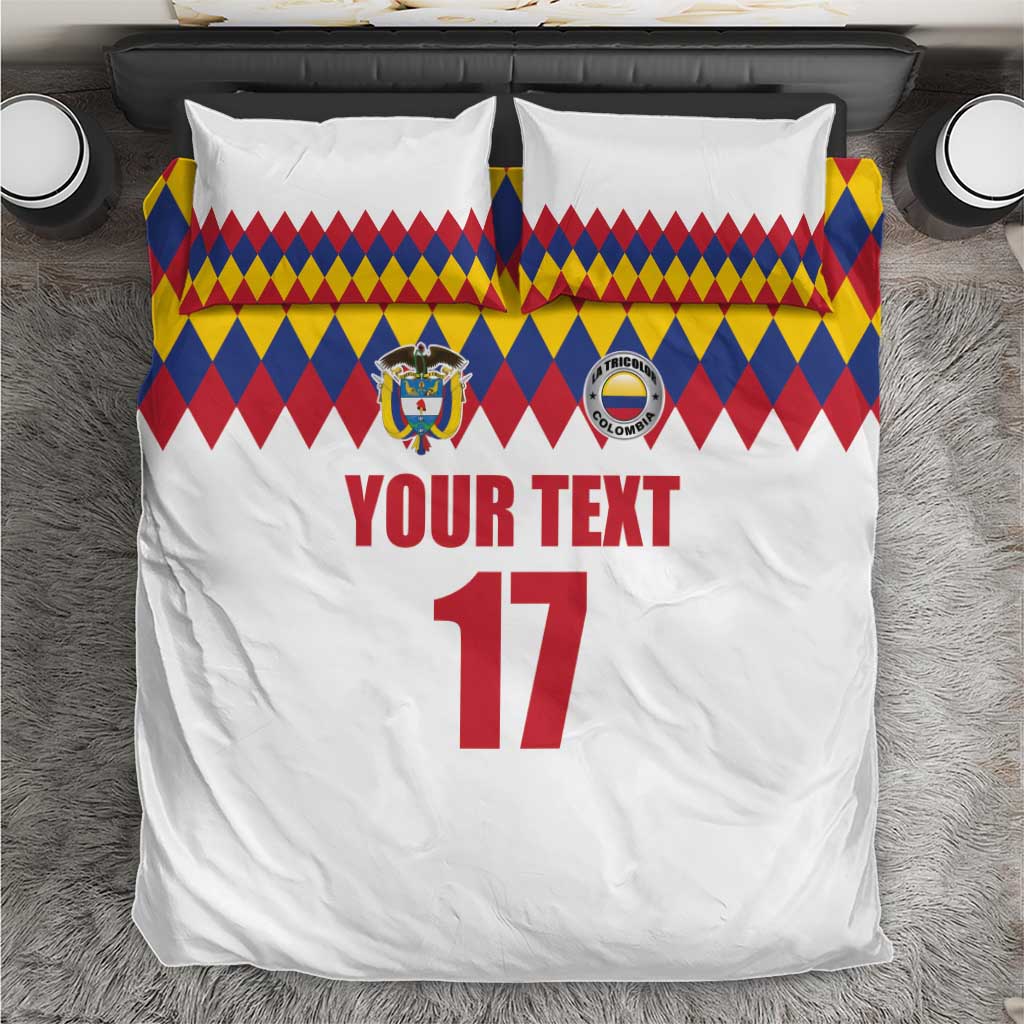 Custom Colombia Football Bedding Set Retro White Style