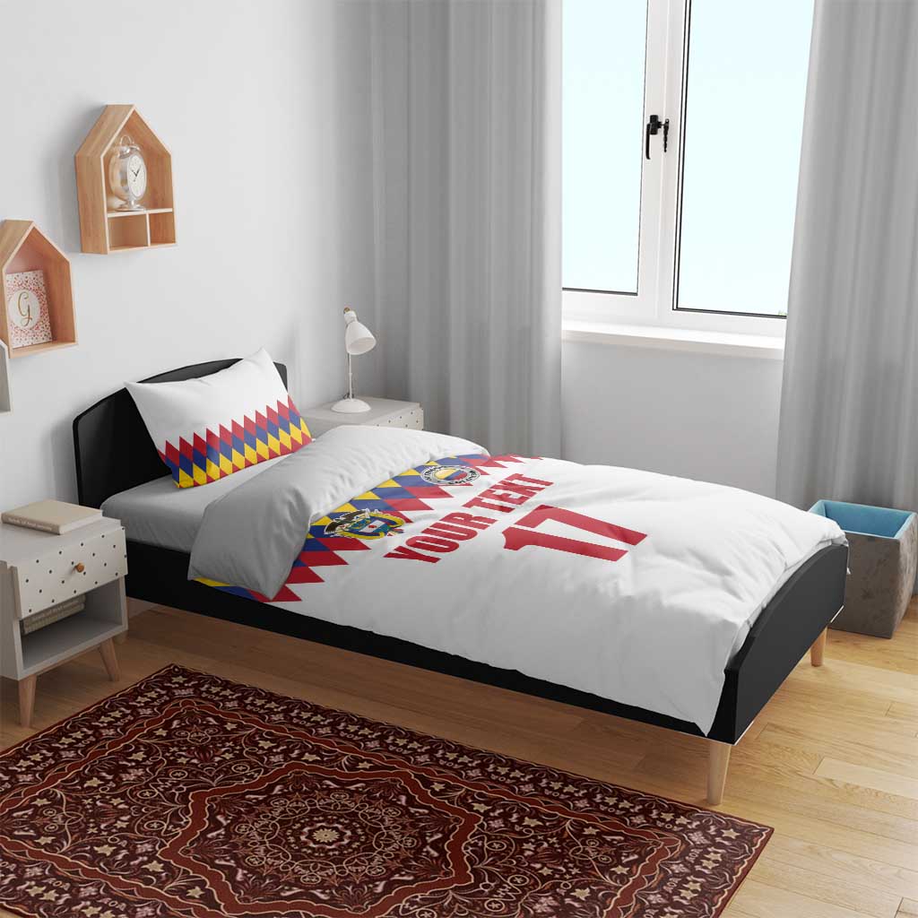 Custom Colombia Football Bedding Set Retro White Style