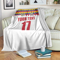 Custom Colombia Football Blanket Retro White Style