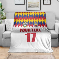 Custom Colombia Football Blanket Retro White Style
