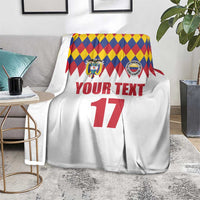 Custom Colombia Football Blanket Retro White Style