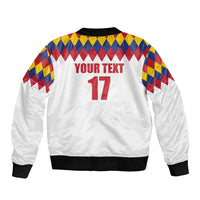 Custom Colombia Football Bomber Jacket Retro White Style