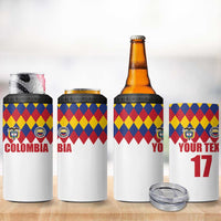 Custom Colombia Football 4 in 1 Can Cooler Tumbler Retro White Style