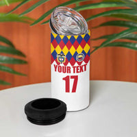 Custom Colombia Football 4 in 1 Can Cooler Tumbler Retro White Style