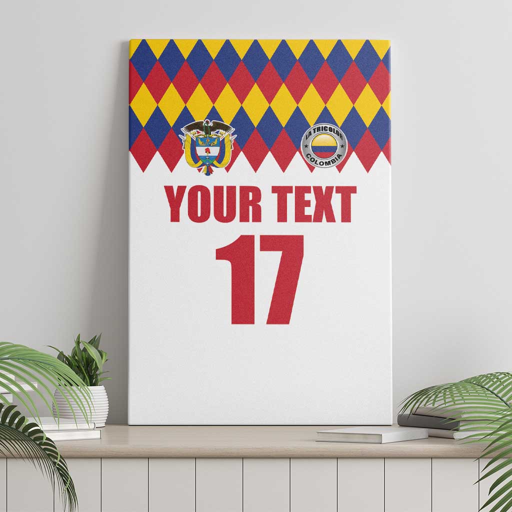 Custom Colombia Football Canvas Wall Art Retro White Style