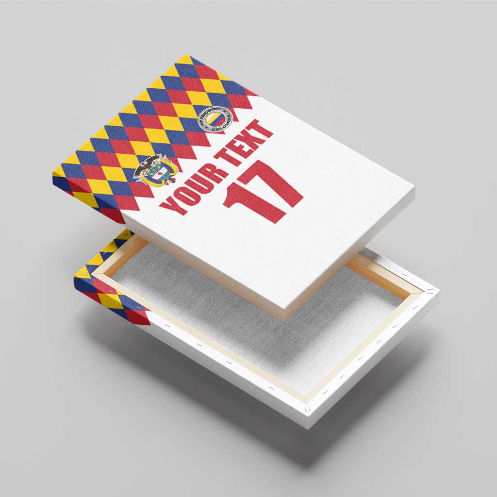 Custom Colombia Football Canvas Wall Art Retro White Style