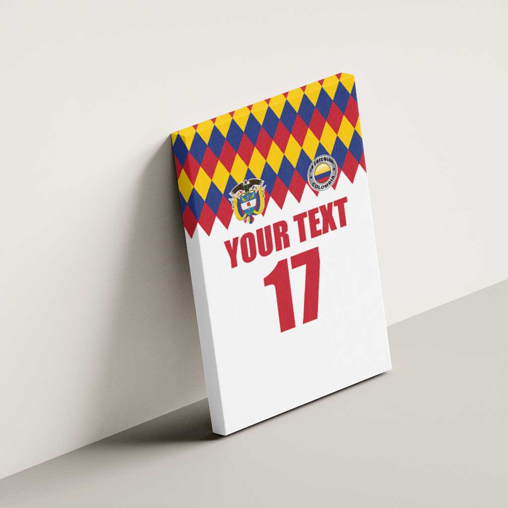 Custom Colombia Football Canvas Wall Art Retro White Style