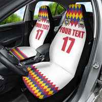 Custom Colombia Football Car Seat Cover Retro White Style