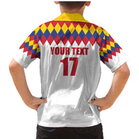 Custom Colombia Football Family Matching Mermaid Dress and Hawaiian Shirt Retro White Style