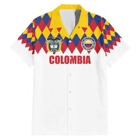 Custom Colombia Football Family Matching Mermaid Dress and Hawaiian Shirt Retro White Style