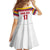 Custom Colombia Football Family Matching Off The Shoulder Long Sleeve Dress and Hawaiian Shirt Retro White Style