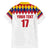 Custom Colombia Football Family Matching Off The Shoulder Long Sleeve Dress and Hawaiian Shirt Retro White Style