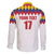 Custom Colombia Football Family Matching Off The Shoulder Long Sleeve Dress and Hawaiian Shirt Retro White Style
