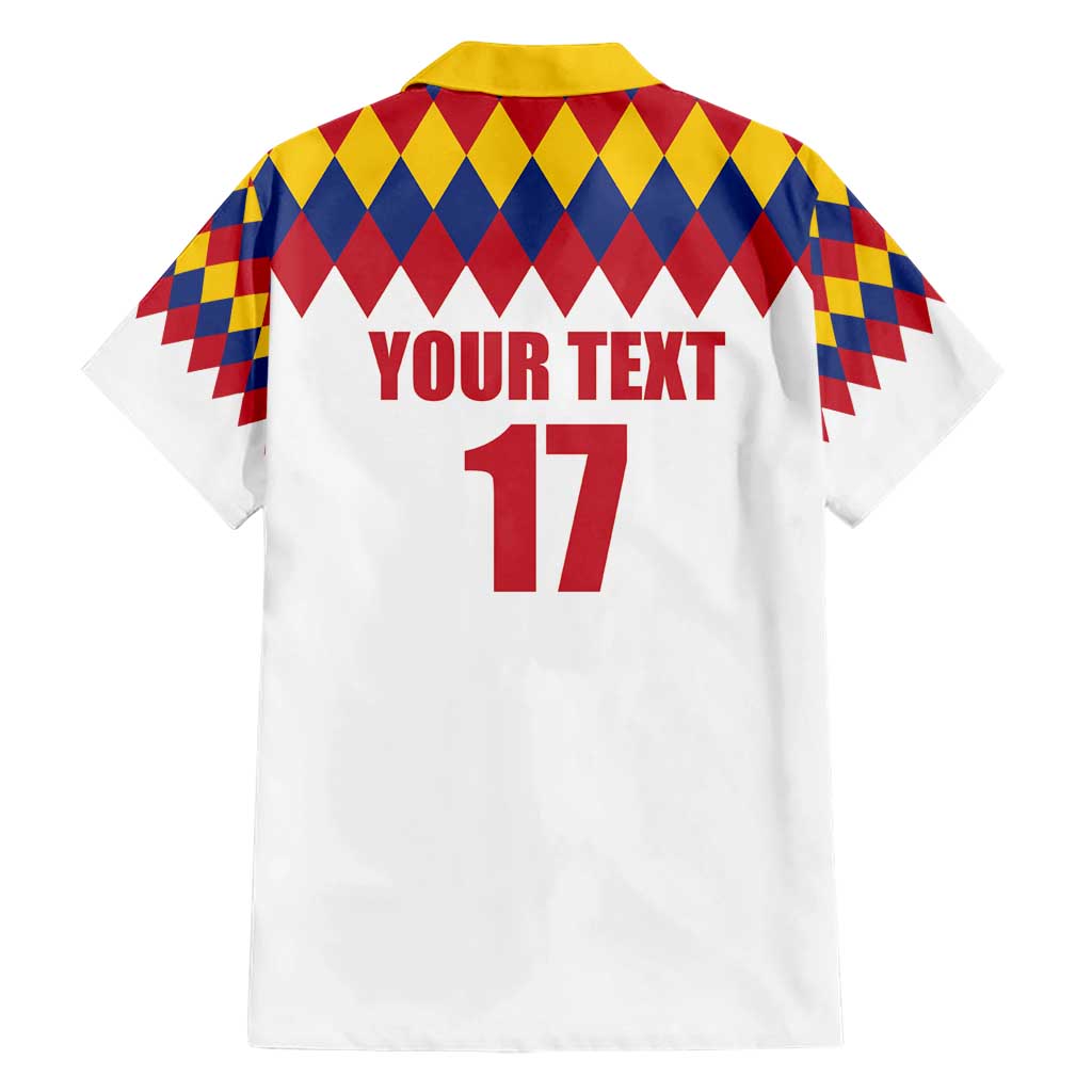 Custom Colombia Football Family Matching Short Sleeve Bodycon Dress and Hawaiian Shirt Retro White Style