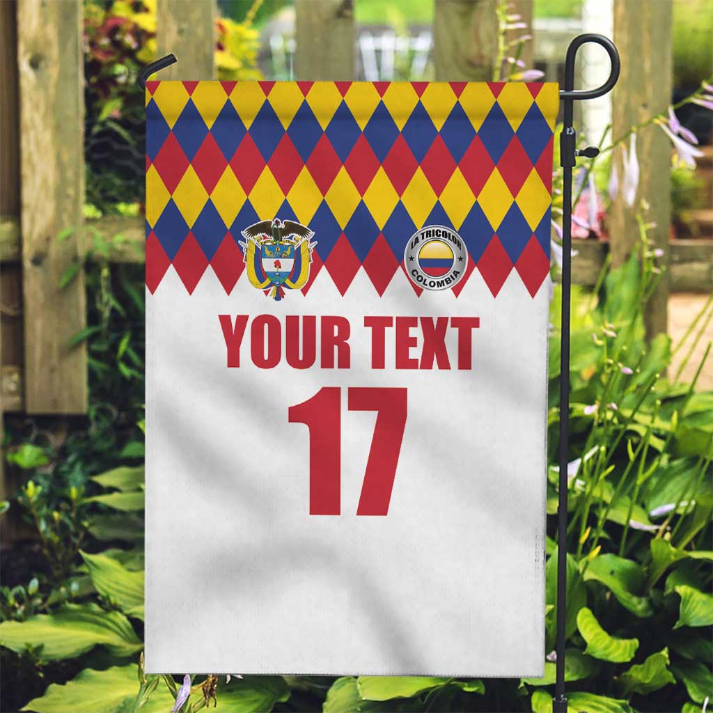 Custom Colombia Football Garden Flag Retro White Style