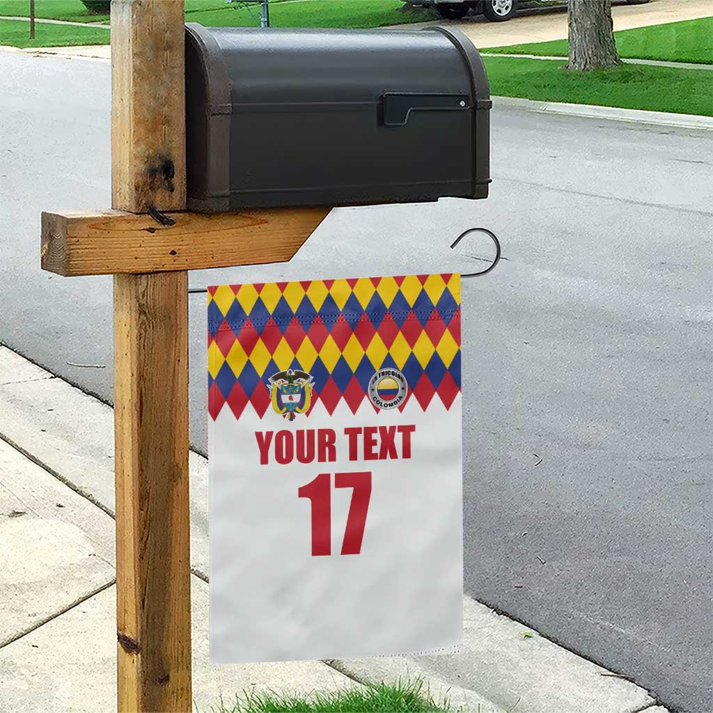 Custom Colombia Football Garden Flag Retro White Style