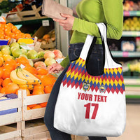 Custom Colombia Football Grocery Bag Retro White Style