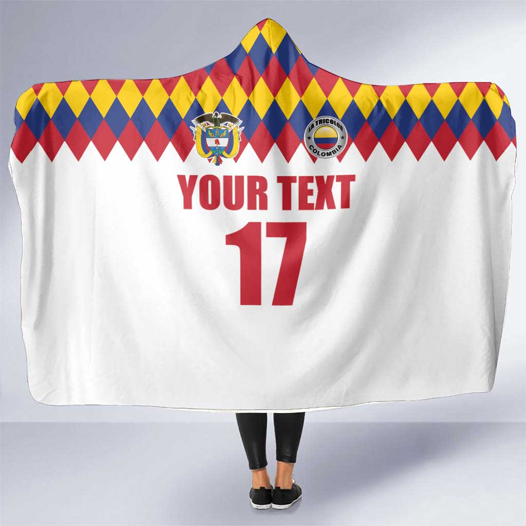 Custom Colombia Football Hooded Blanket Retro White Style