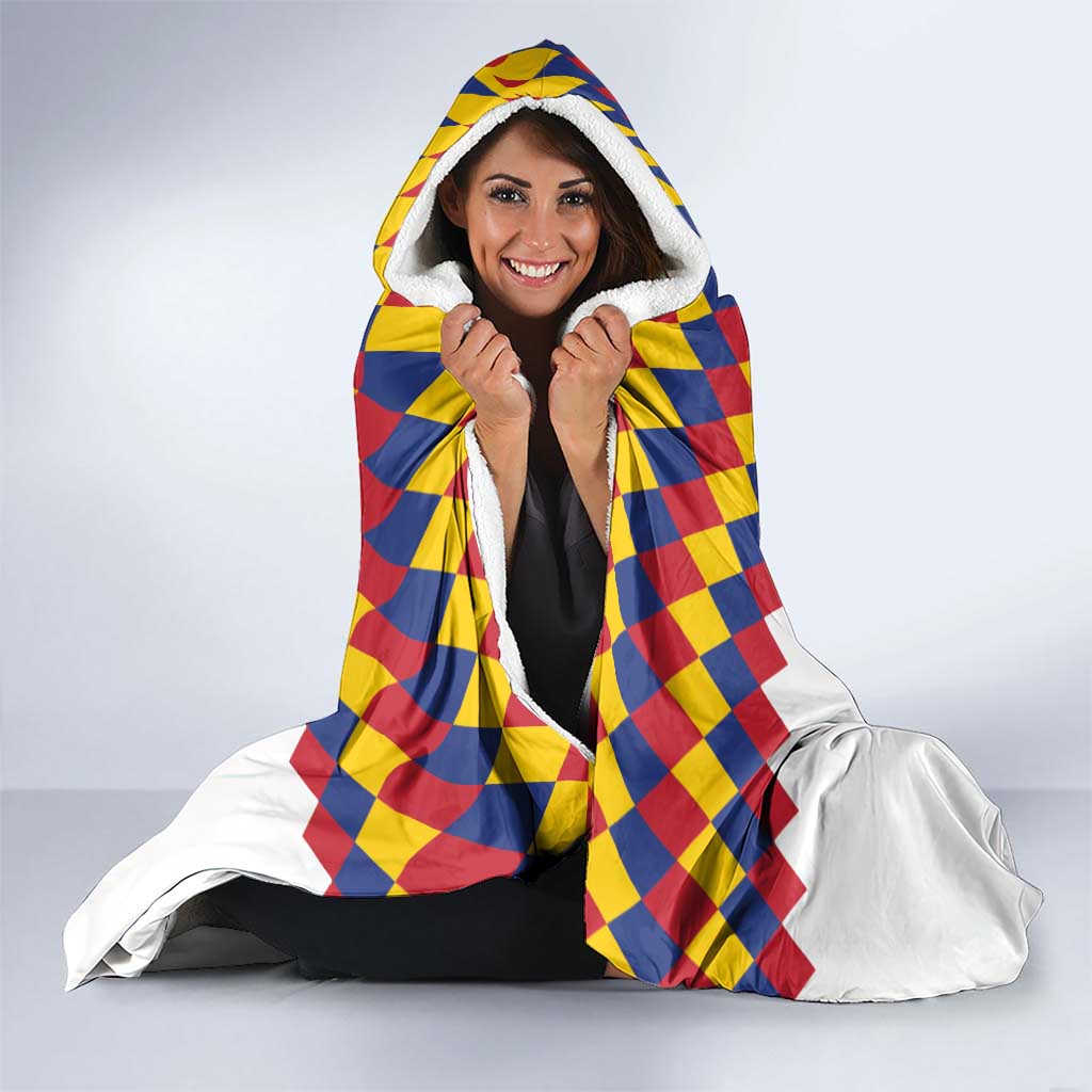 Custom Colombia Football Hooded Blanket Retro White Style