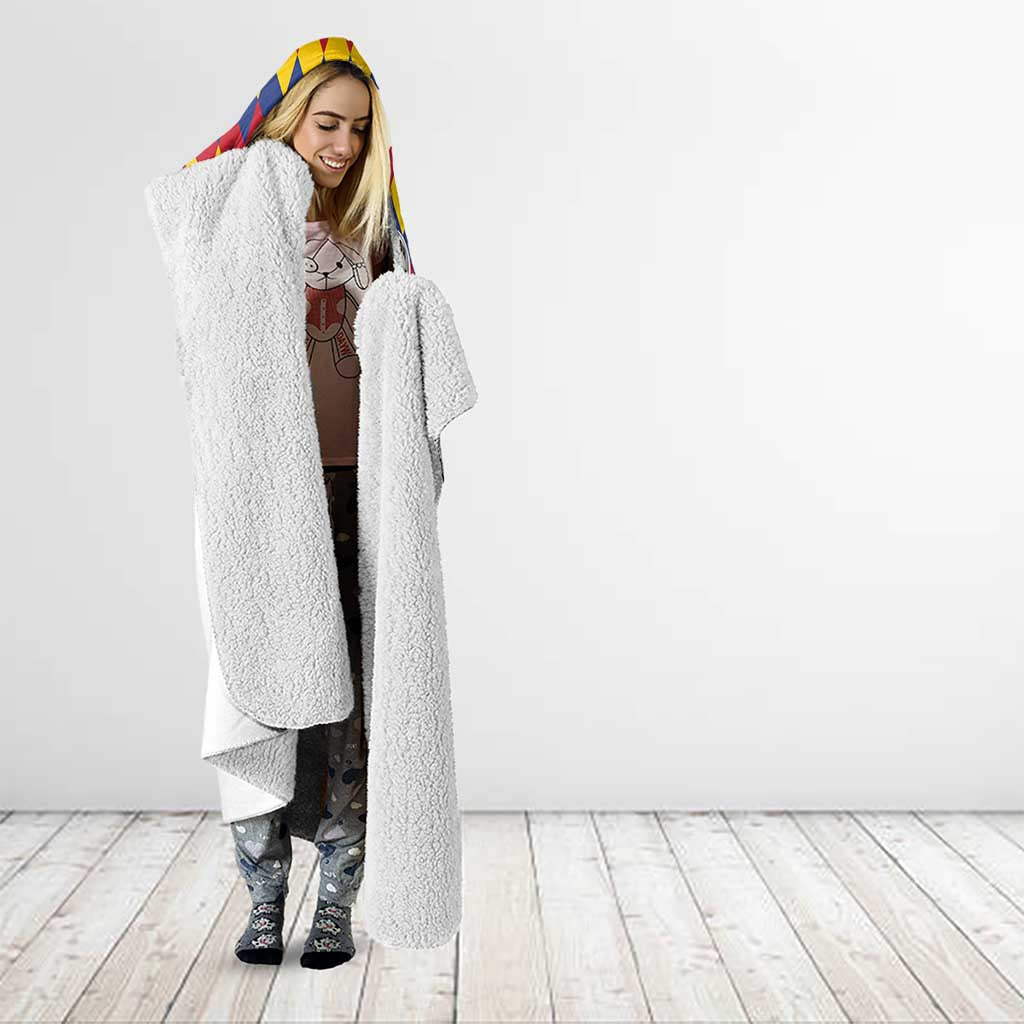 Custom Colombia Football Hooded Blanket Retro White Style