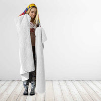 Custom Colombia Football Hooded Blanket Retro White Style