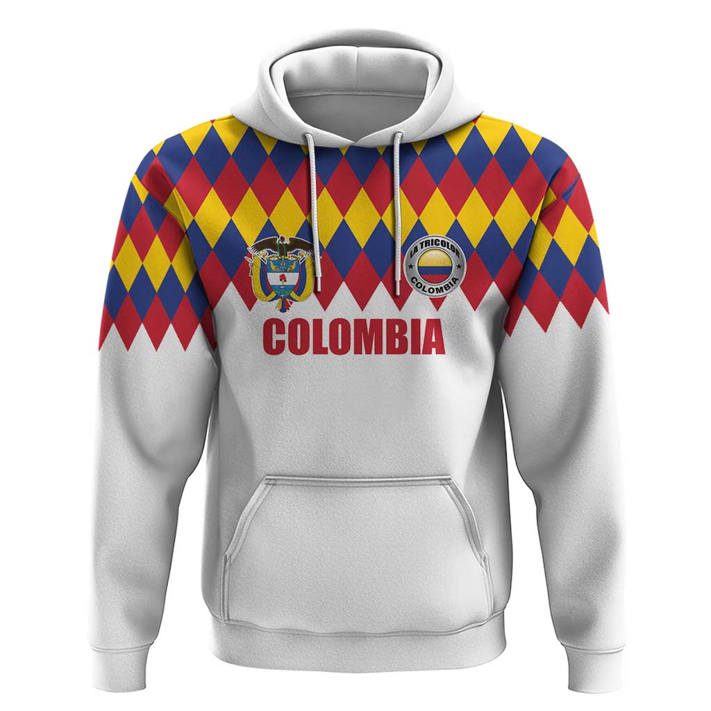 Custom Colombia Football Hoodie Retro White Style
