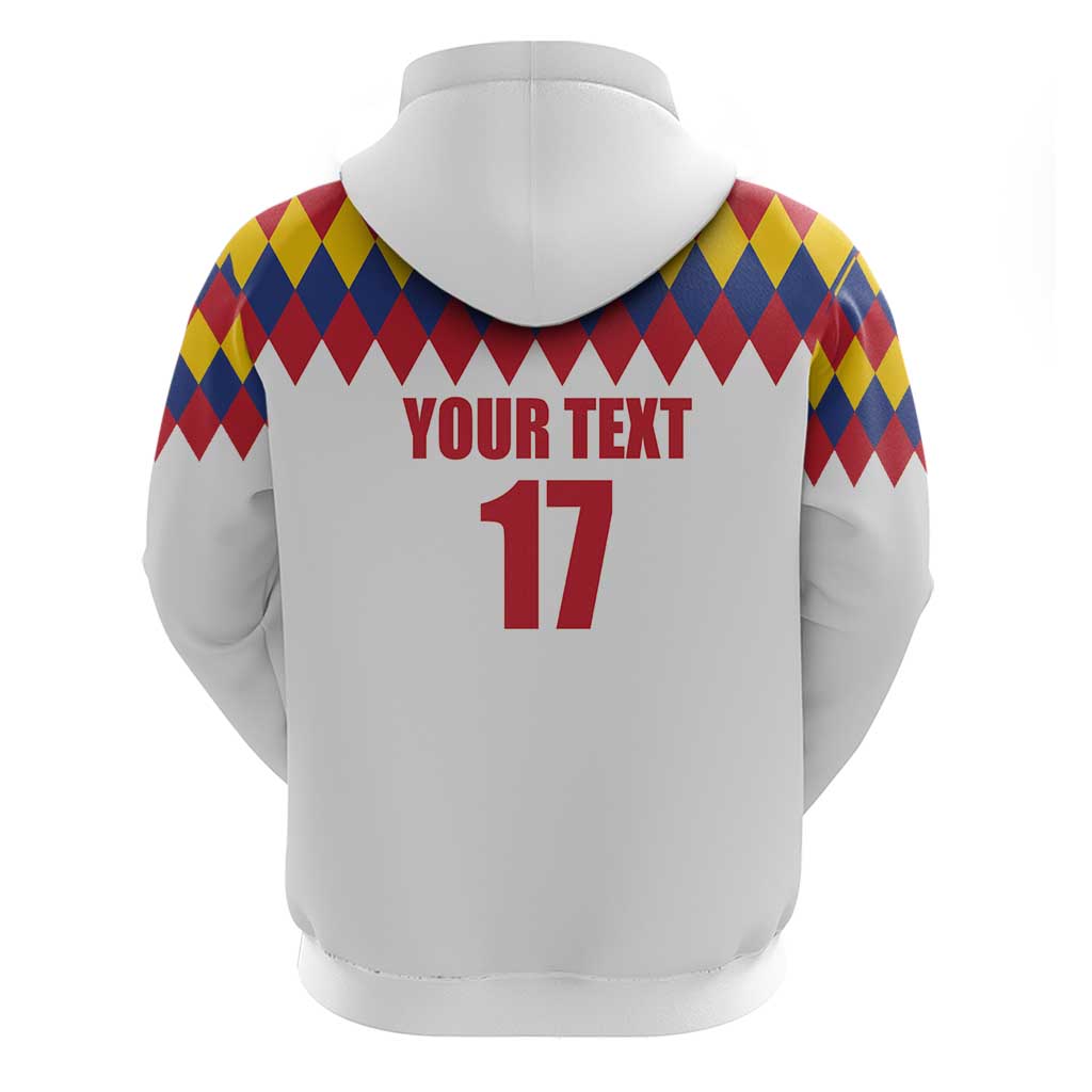 Custom Colombia Football Hoodie Retro White Style