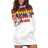 Custom Colombia Football Hoodie Dress Retro White Style