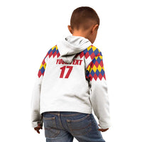 Custom Colombia Football Kid Hoodie Retro White Style
