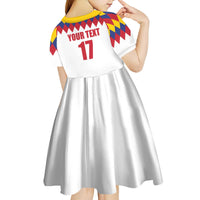 Custom Colombia Football Kid Short Sleeve Dress Retro White Style